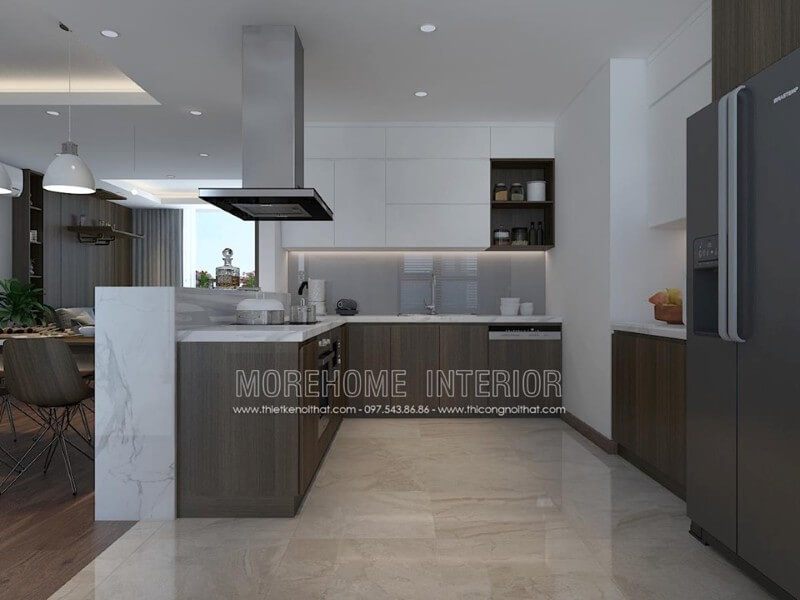 Tuyển tập #24 hình ảnh thiết kế phòng bếp căn hộ chung cư đẹp, sang trọng 2022